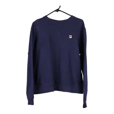 Fila Sweatshirt - Large Navy Cotton