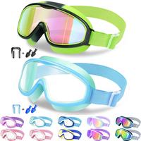 Vvinca Kids pool accessories-Goggles with Comfort Fabric Strap, Kids Swim Goggles Wide View Anti-Fog/UV No Leaking Swimming G...