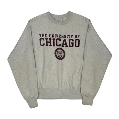 Chicago University Reverse Weave Champion College Sweatshirt - Small Grey Cotton Blend | Size: small