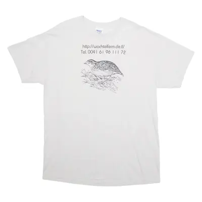GILDAN Bird Womens T-Shirt Beige L