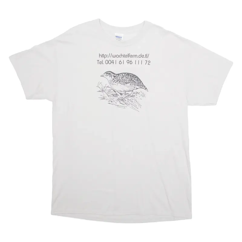 GILDAN Bird Womens T-Shirt Beige L