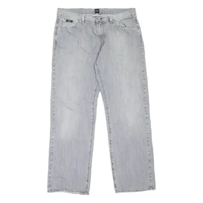 BOSS HUGO BOSS Mens Jeans Grey Regular Straight W34 L31