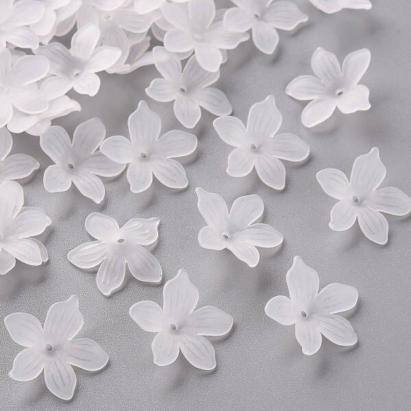 Frosted Acrylic Bead Caps
