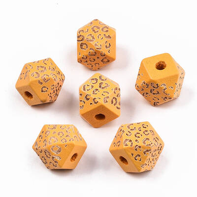 Painted Natural Wood Beads