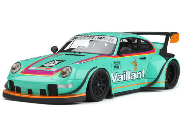 2022 RWB Bodykit Vaillant Light Green with Graphics 1/18 Model Car by GT Spirit