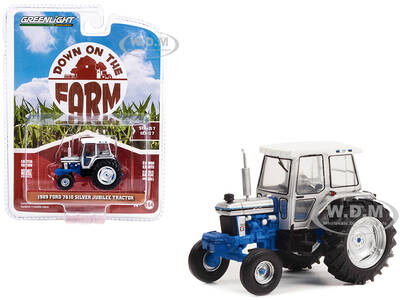 1989 Ford 7610 Silver Jubilee Tractor Silver and Blue with White Top \