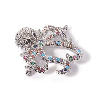 Brass Micro Pave Cubic Zirconia Links connectors