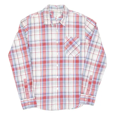 TOMMY HILFIGER Denim Mens Shirt Red Check Long Sleeve L