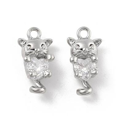 Brass Micro Pave Cubic Zirconia Pendants