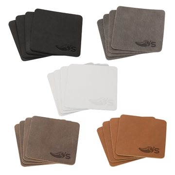 50 Customized Tanner Coaster Set (4) - USA Made & Genuine Leather