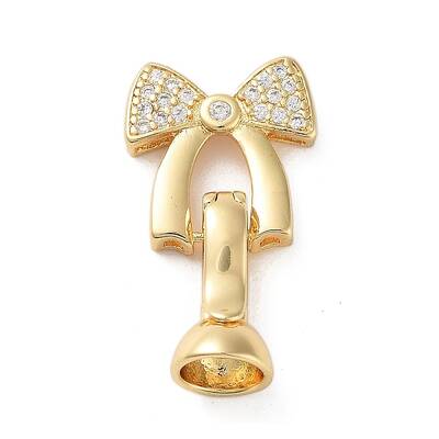 Rack Plating Brass Micro Pave Cubic Zirconia Ice Pick Pinch Bails