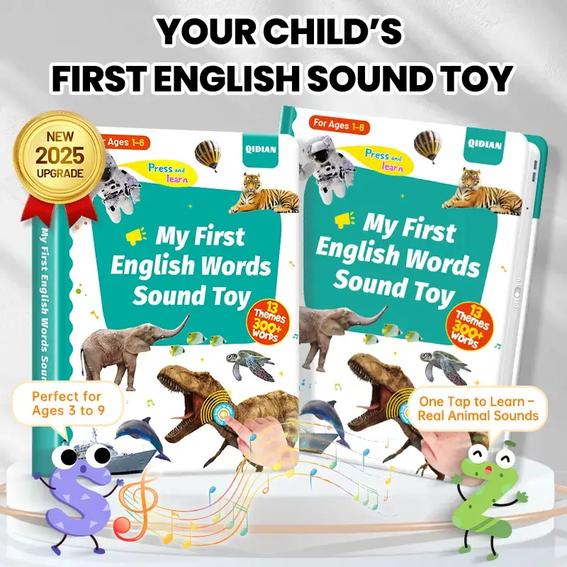 My First English Words Sound Book – 2025 Upgraded | 1–6 Years | 300+ Words · 13 Learning Themes | Talking Book · Intera...