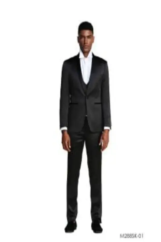 Tazio Men's Slim Fit 3-Piece Suit - Slight Sheen
