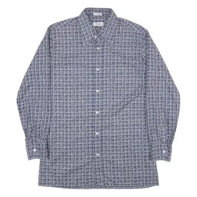 RESISTO Slimline Mens Shirt Blue Check Long Sleeve M