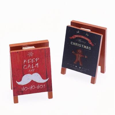 Dollhouse Miniature Wooden Sign with Vintage Chalkboard Decoration