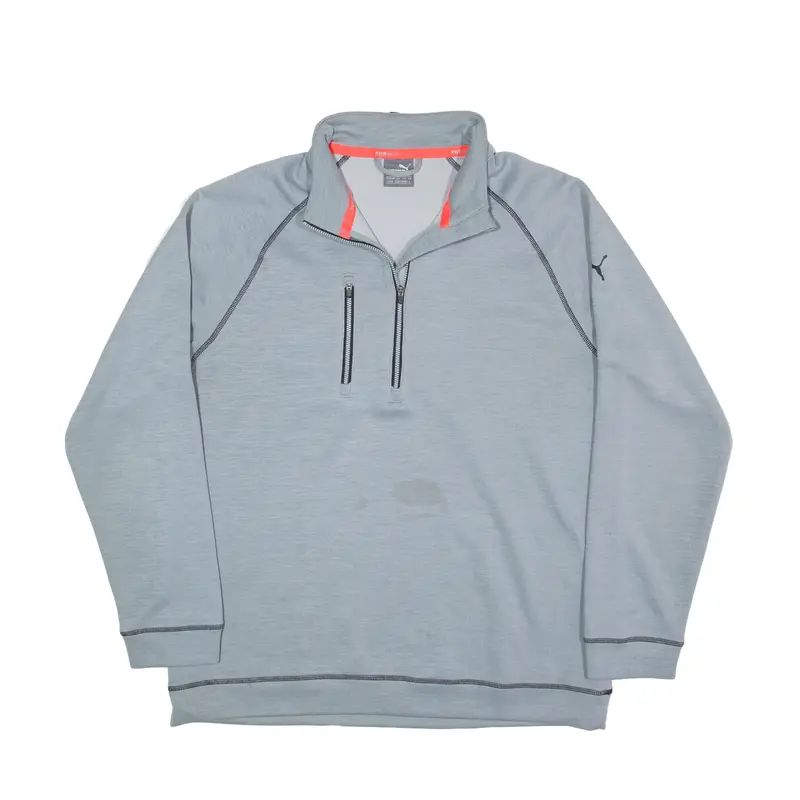 PUMA PWR Warm Sweatshirt Grey 1/2 Zip Mens L