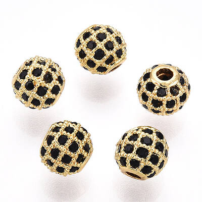 Rack Plating Brass Cubic Zirconia Beads