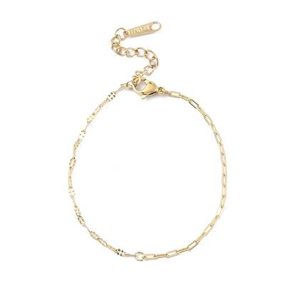 Ion Plating(IP) 304 Stainless Steel Cable & Dapped Chain Bracelets for Men Women
