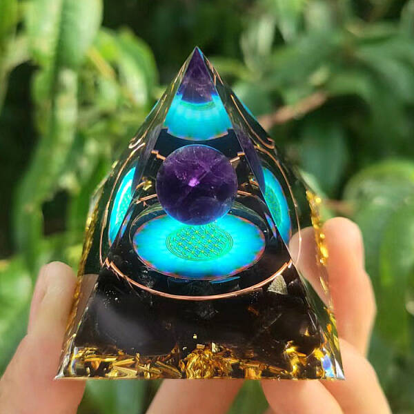 Resin Orgonite Pyramid Home Display Decorations