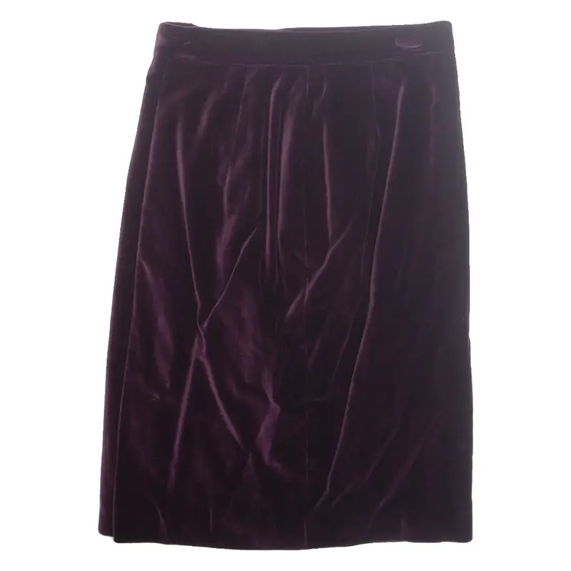 Womens A-Line Skirt Maroon Midi Velvet M
