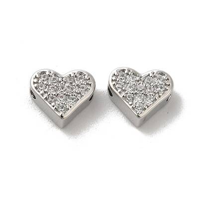 Brass Micro Pave Cubic Zirconia Beads