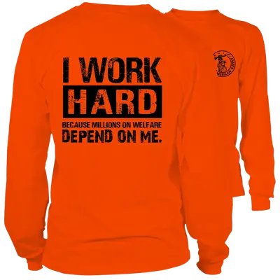 Welfare- Long Sleeve Safety Orange Hi-Vis T-Shirt