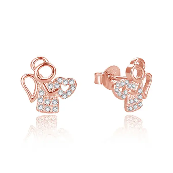Beneto AGUP2666-ROSE bronze tender angel earrings