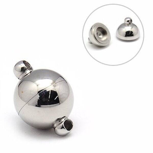Tarnish Resistant Stainless Steel Magnetic Clasps with Loops