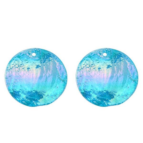 AB Color Plated Capiz Shell Pendants