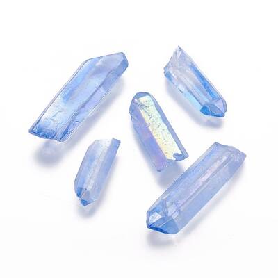Electroplate Natural Quartz Crystal Beads