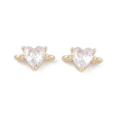 Brass Pave Glass Connector Charms