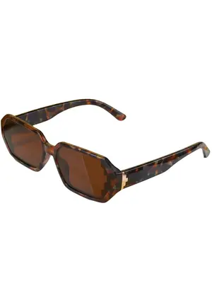 Women's Leopard Pattern Geometric Frame Rich Girl Tinted Lenses Tortoiseshell Sunglasses, Casual Summer Trendy Vintage Fashio...