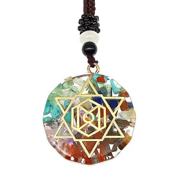 Orgonite Chakra Natural & Synthetic Mixed Stone Pendant Necklaces