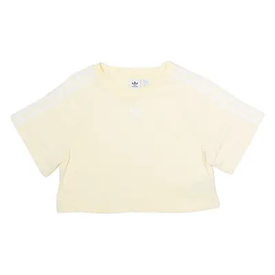 ADIDAS ORIGINALS Womens T-Shirt Yellow Crew Neck UK 8