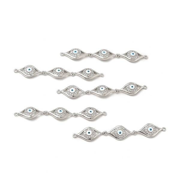 Brass Micro Pave Clear Cubic Zirconia Connector Charms