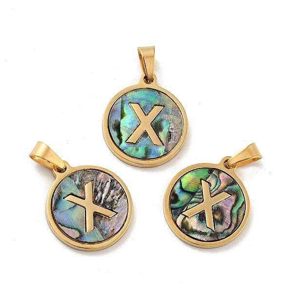PVD Vacuum Plating 304 Stainless Steel with Paua Shell Pendants