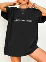 Women's Letter Print Round Neck Tee, Fashion Casual Short Sleeve T-shirt, Ladies Summer Clothes for Daily Wear, Clothing, Wom...