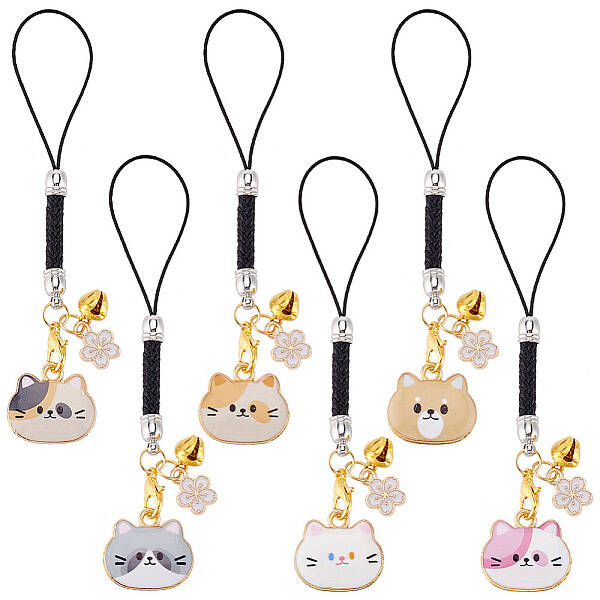 Cat Shape Alloy Enamel Pendant Decorations