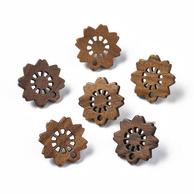 Walnut Wood Stud Earring Findings