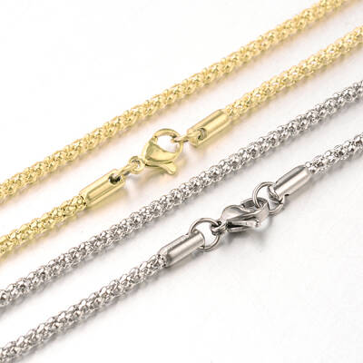 304 Stainless Steel Popcorn Chain Necklaces