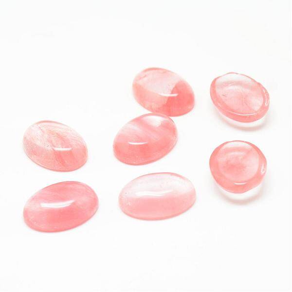 Cherry Quartz Glass Cabochons