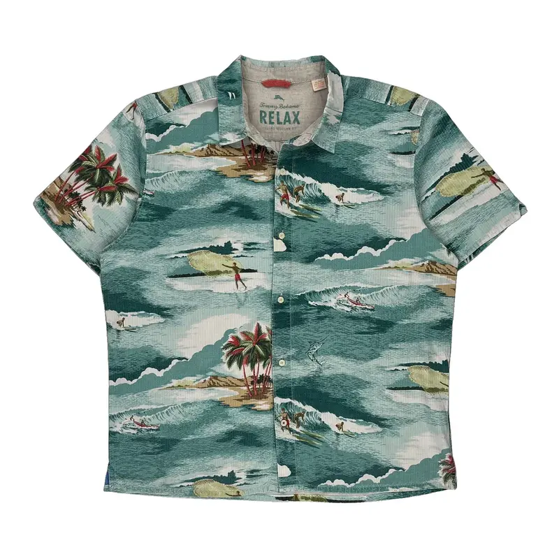 Tommy Bahama Hawaiian Shirt - XL Multicoloured Cotton Blend
