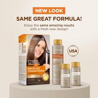 Kativa Alisado Brasileño Sin Formol Organic Keratin Straightening Kit for All Hair Types – Keratin Treatment at Home – A...