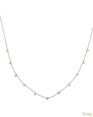 Hilo Necklace | Metal Color: Gold | Color: Grey