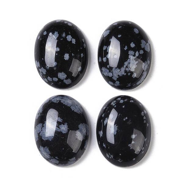 Natural Snowflake Obsidian Cabochons