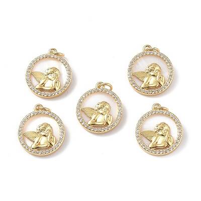Brass Micro Pave Cubic Zirconia Pendants