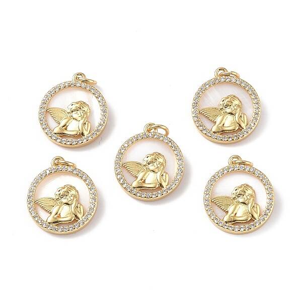 Brass Micro Pave Cubic Zirconia Pendants