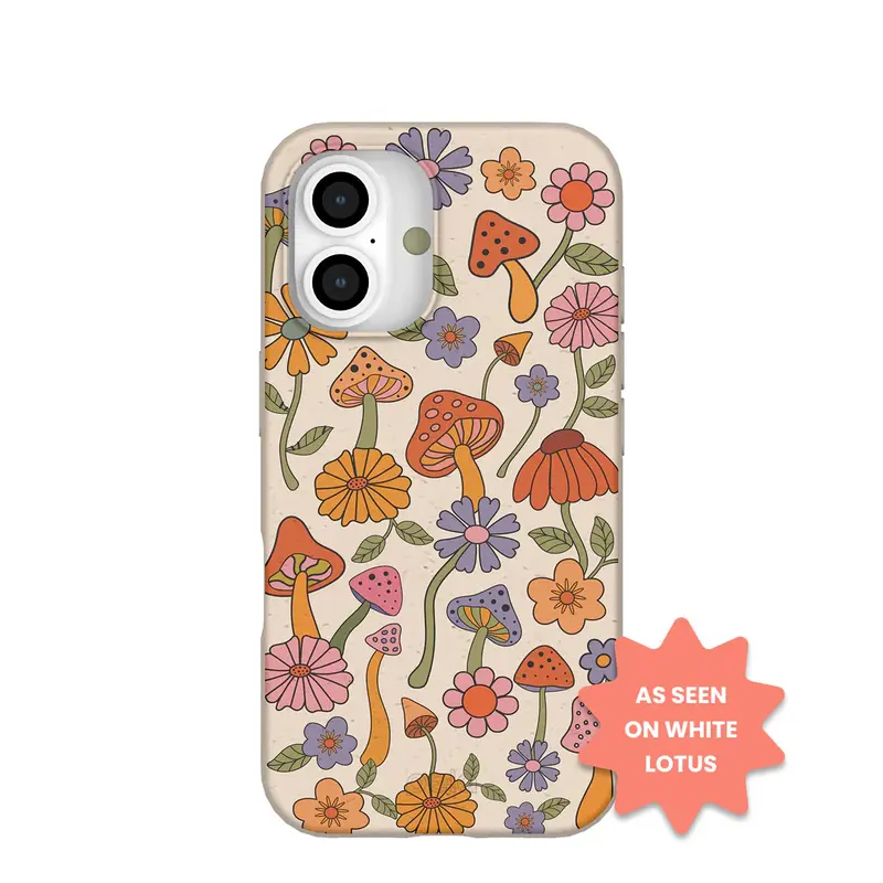 Seashell Shrooms and Blooms iPhone 16 Case