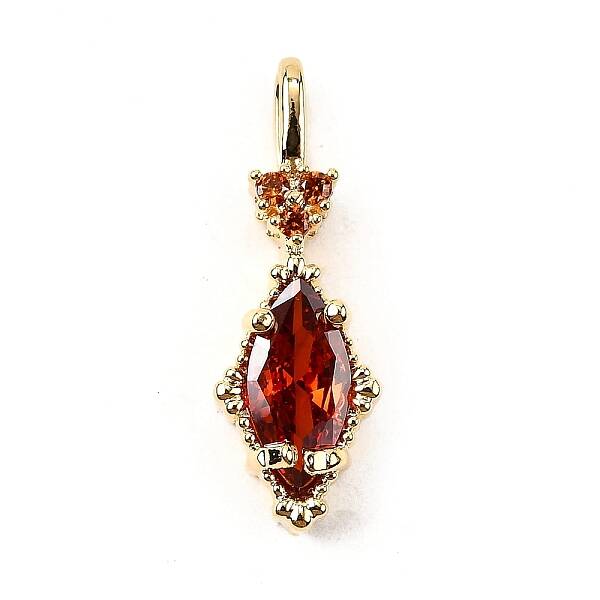 Brass Micro Pave Cubic Zirconia Pendants