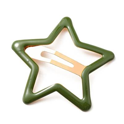 Star Alloy Enamel Snap Hair Clips